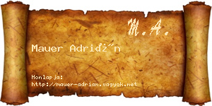 Mauer Adrián névjegykártya