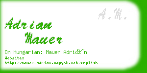 adrian mauer business card